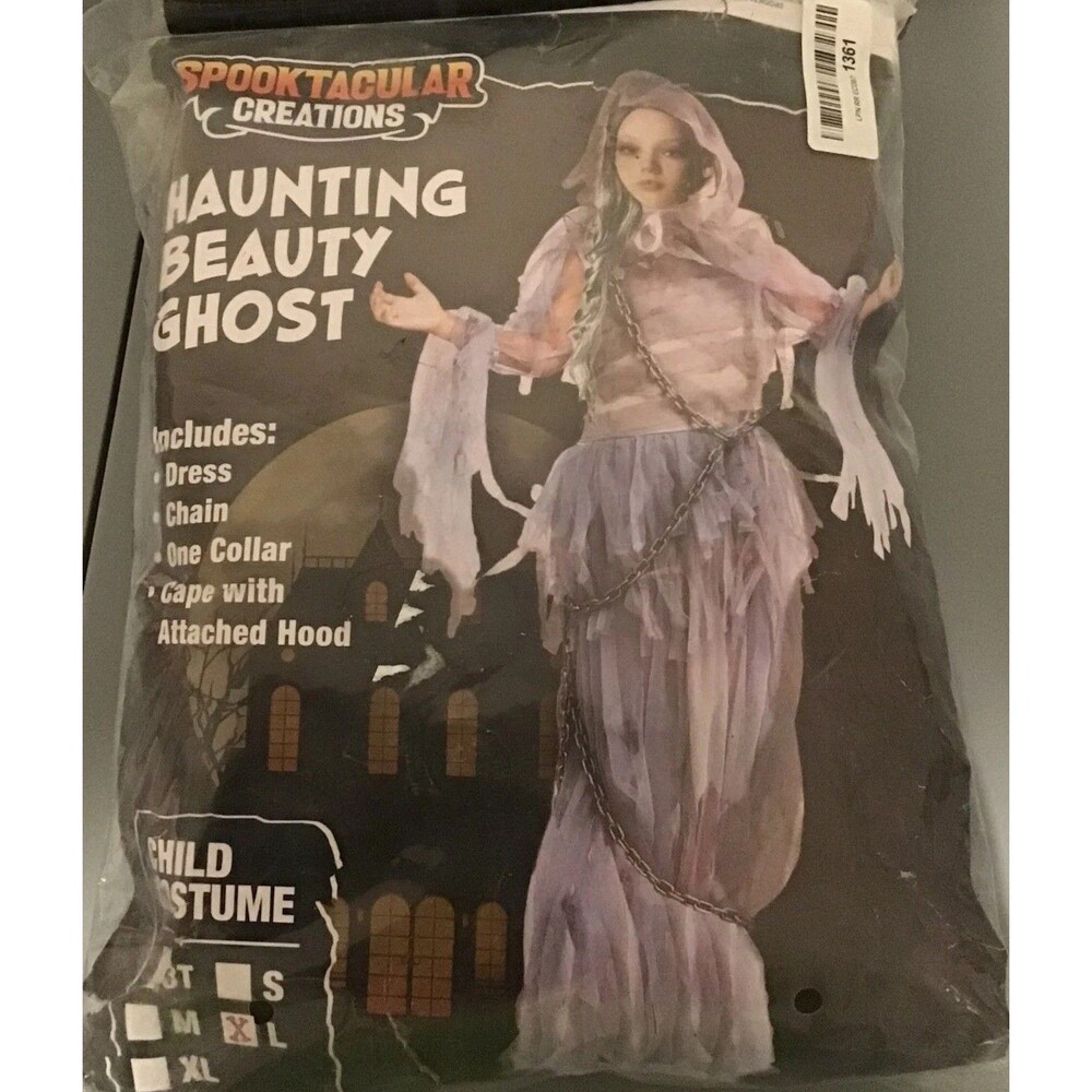 HAUNTING BEAUTY GHOST Costume CHILD LARGE Halloween Spooktacular NIP